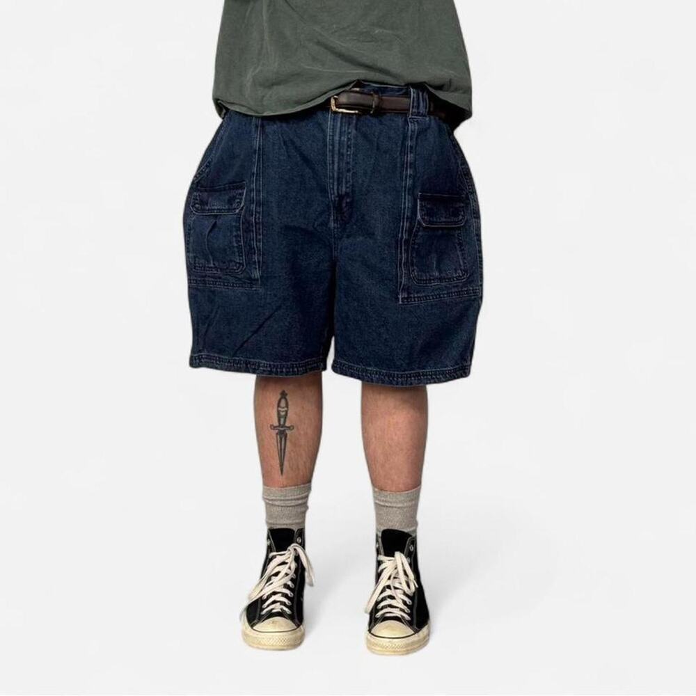 90s Baggy Cargo Jean Shorts